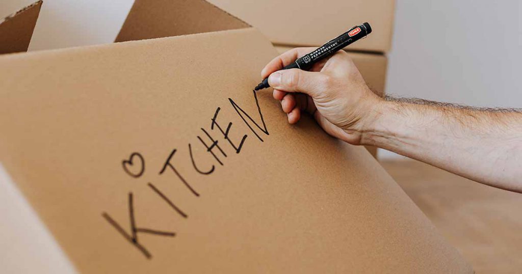 Box labeled Kitchen