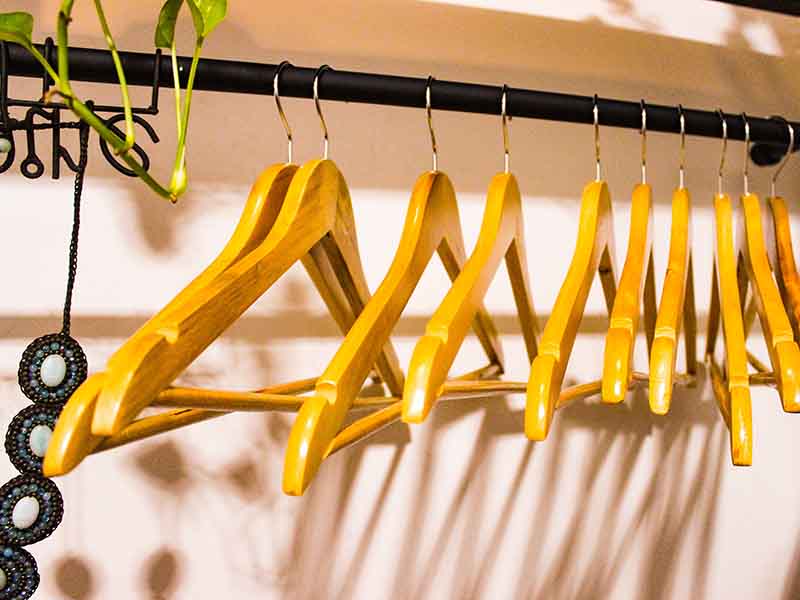 Closet with empty hangers