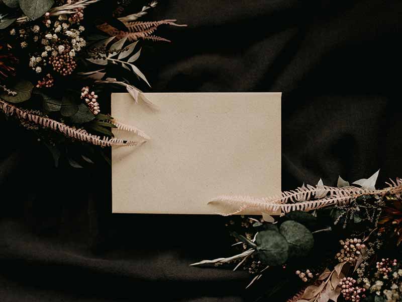 Blank invitation envelope