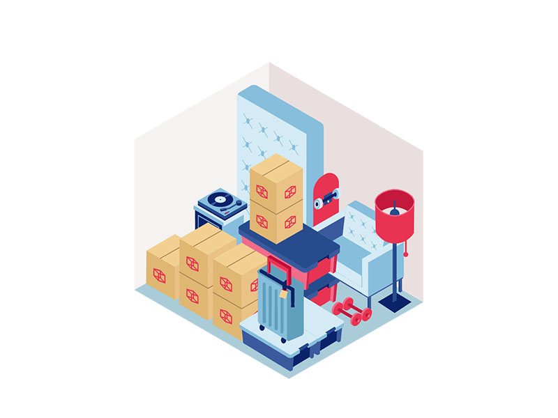 Illustration of a 10x10 storage unit