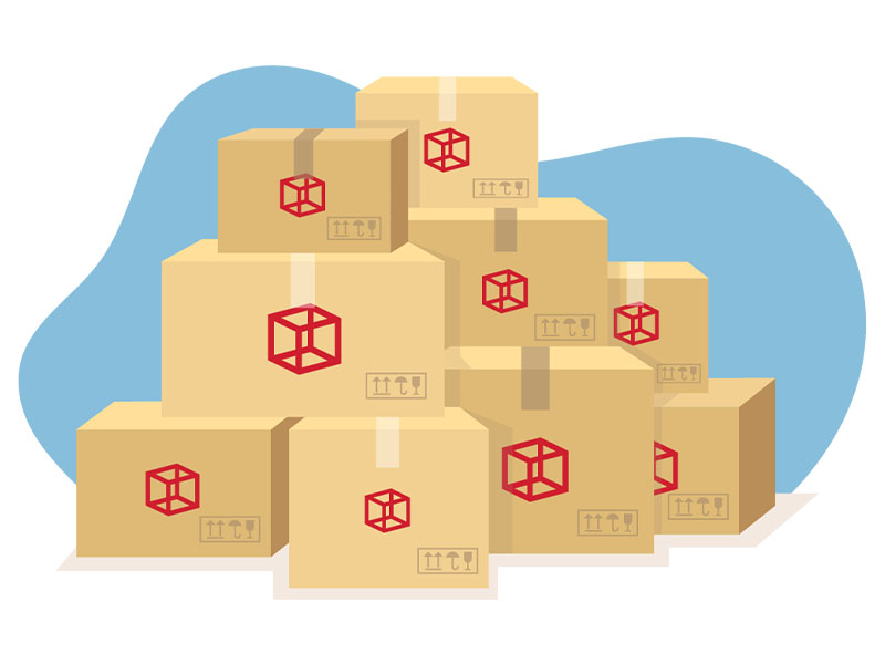 Illustration of CubeSmart Self Storage boxes