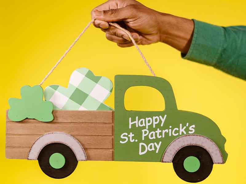 Bright green and yellow decor St Patrick's Day decor 