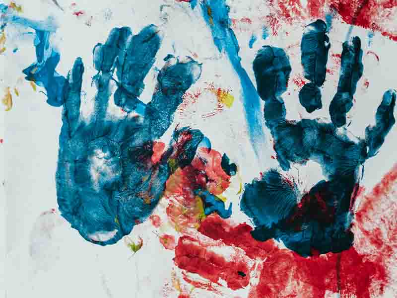 Painted handprints