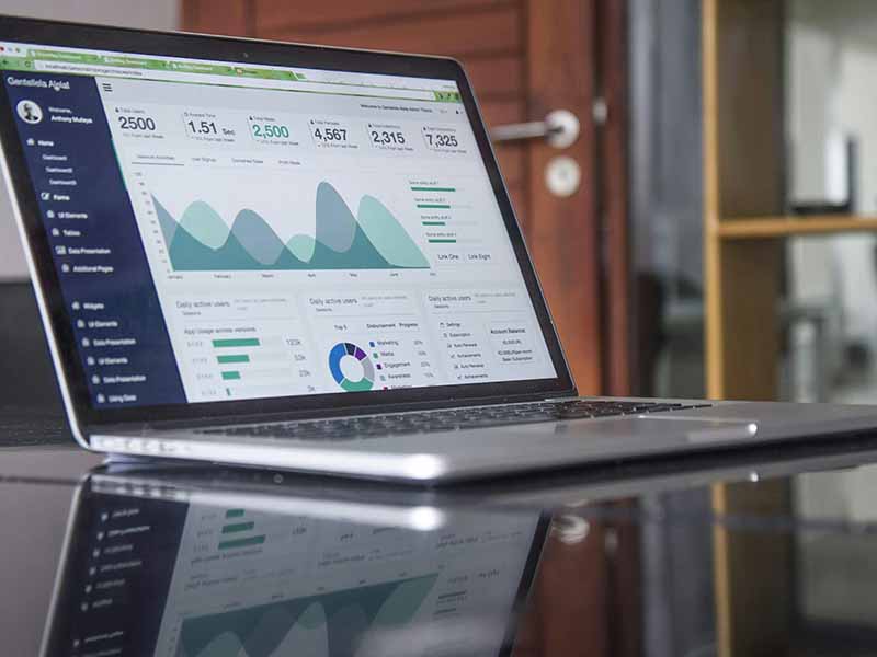 Budgeting software on laptop