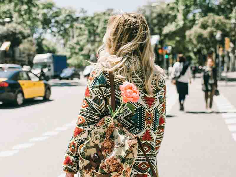 Woman walking on the street