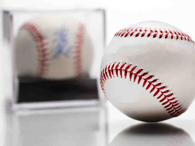 Signed Baseball in Glass