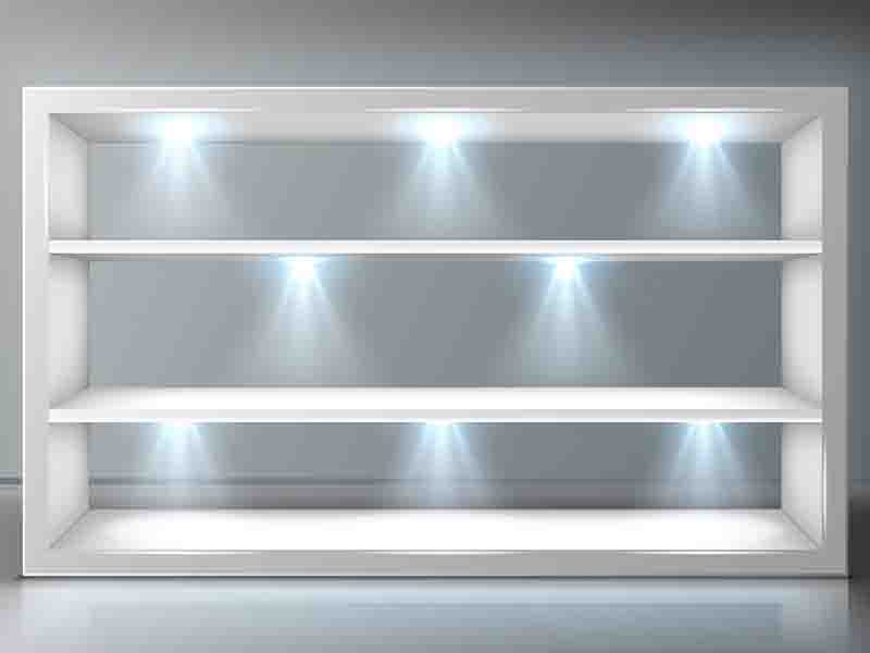 Lit display cases