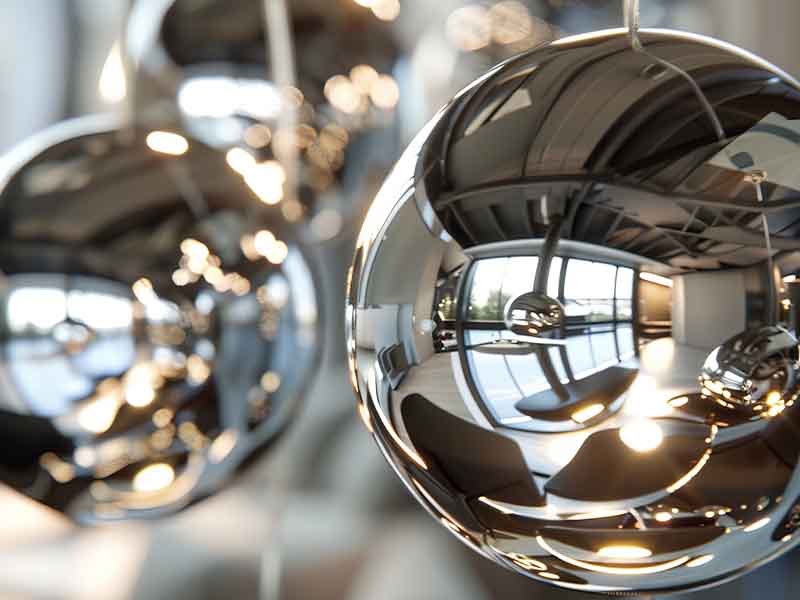 Chrome ball light fixture