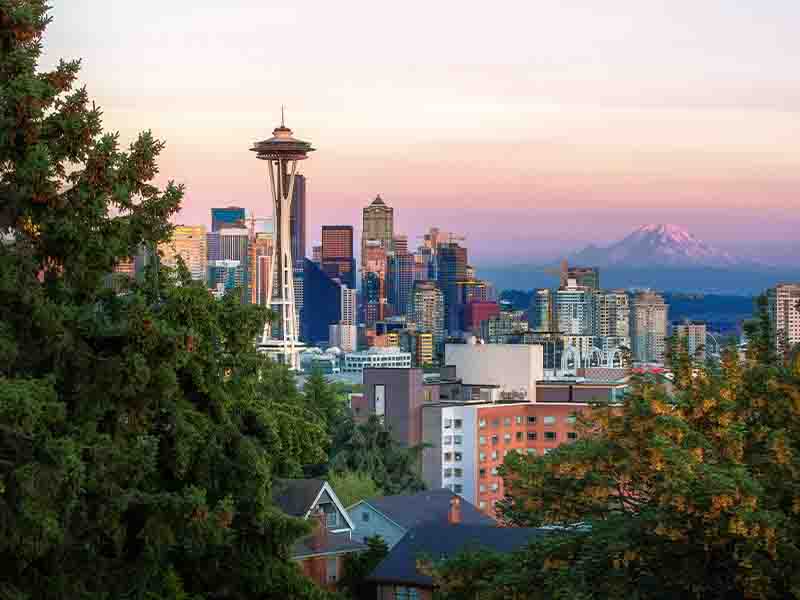 Aerial shot of Seattle, Washington