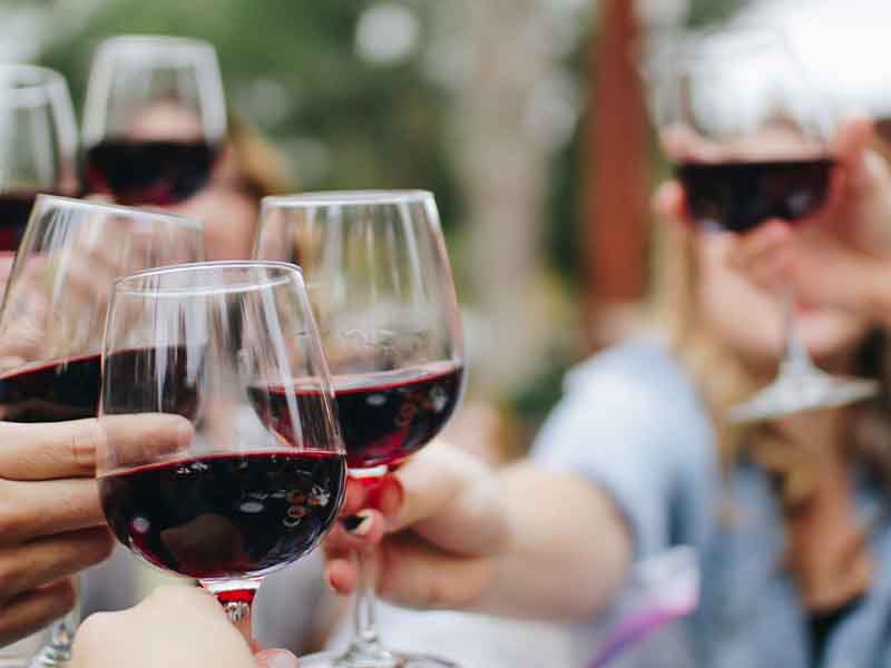 Cheers with wine