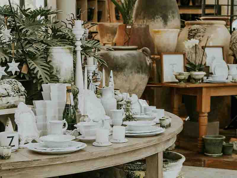 Home decor items in a store
