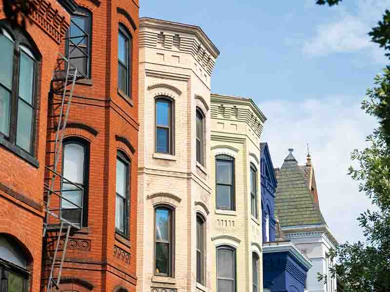 Row of homes in Washington DC