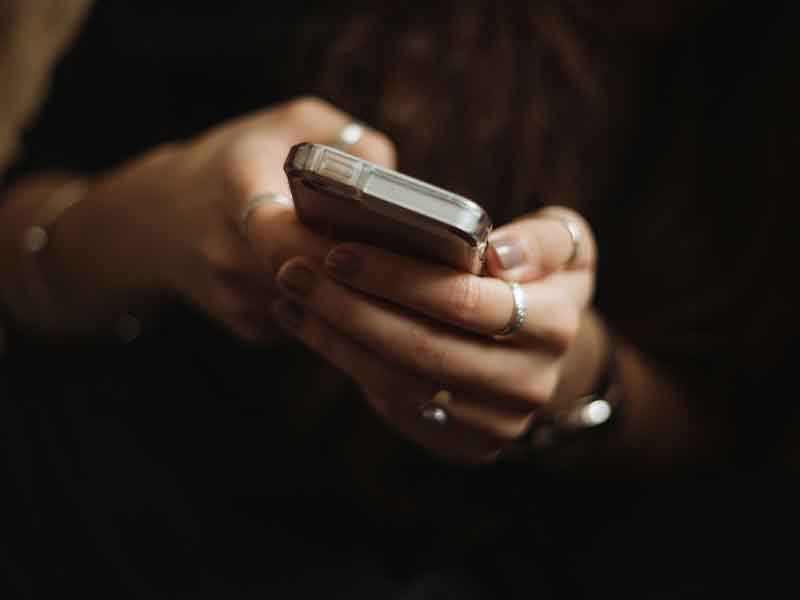 Person holding smartphone