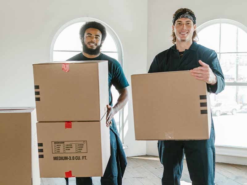 Movers holding boxes