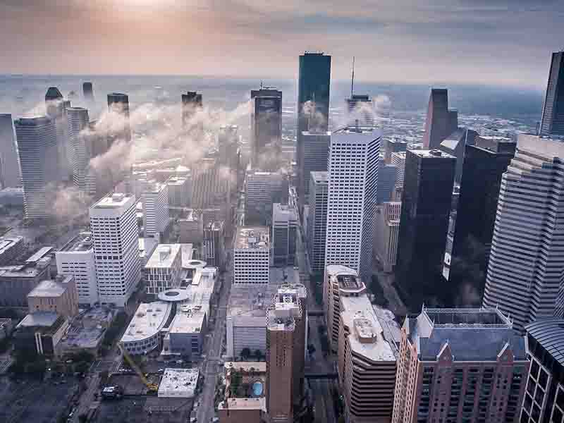 Shot of the city of Houston from above