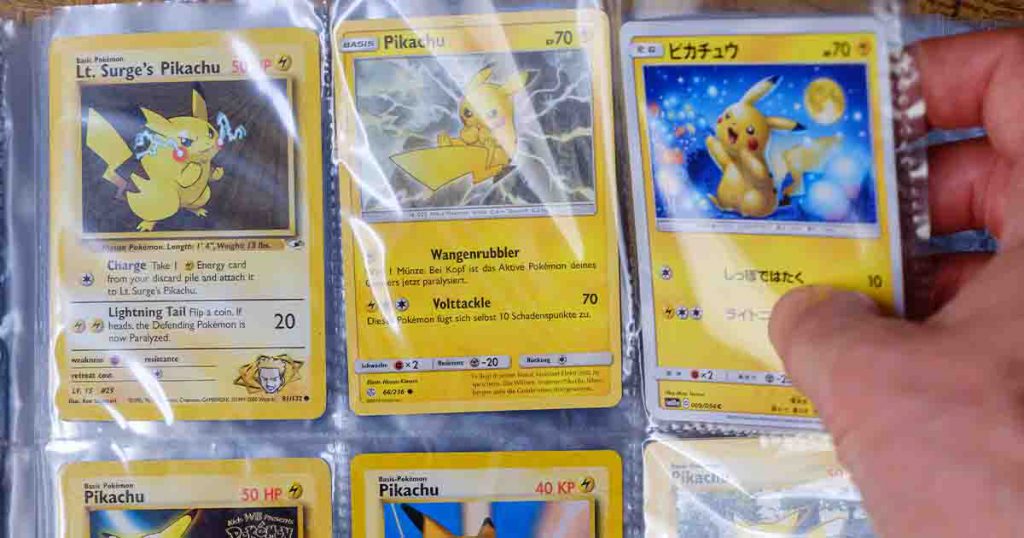 Pokémon cards in binder