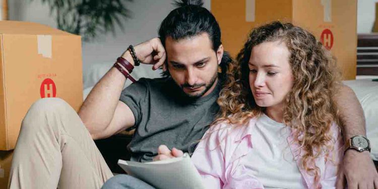 Couple writing