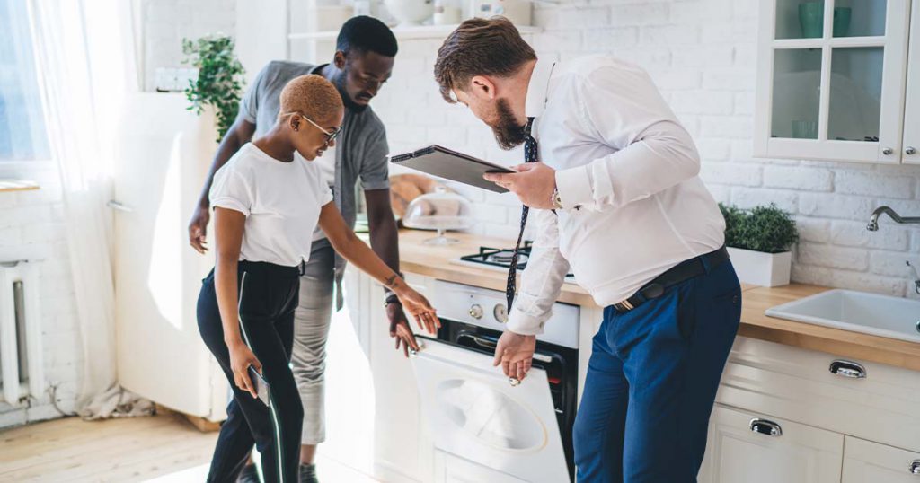People touring a home