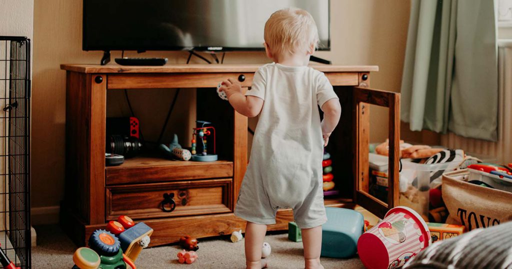 baby playing with toys