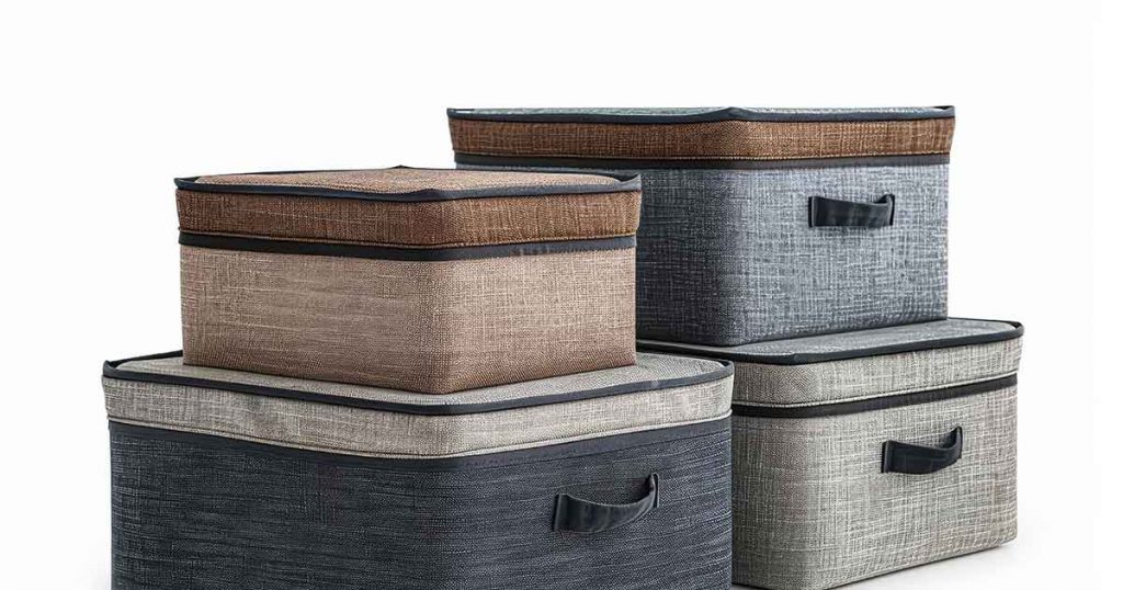 stackable fabric storage bins