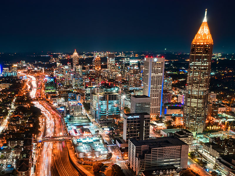 Atlanta skyline at night